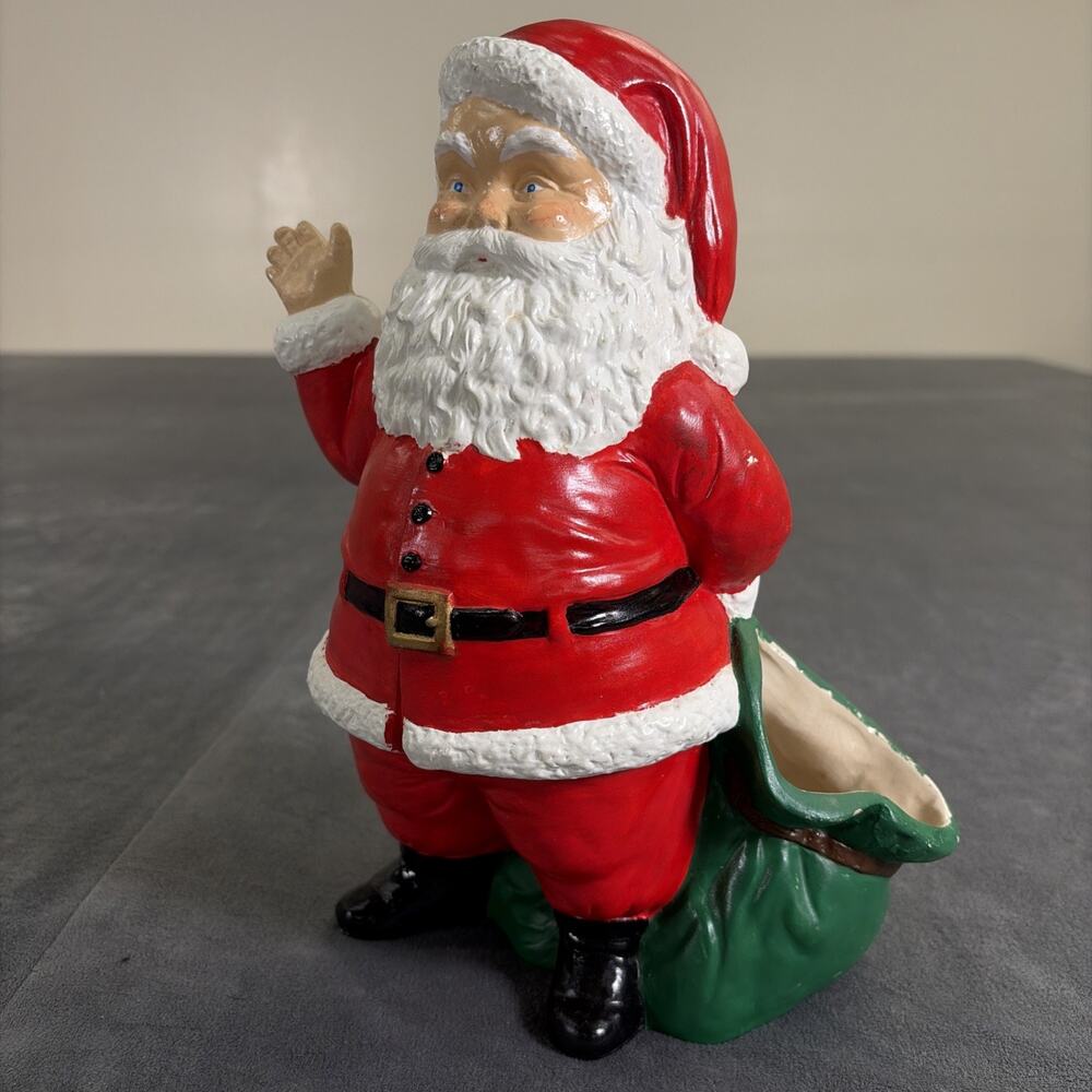 1970s Duncan Ceramic Santa With Bag Planter Alaska 10" Benefits Charity